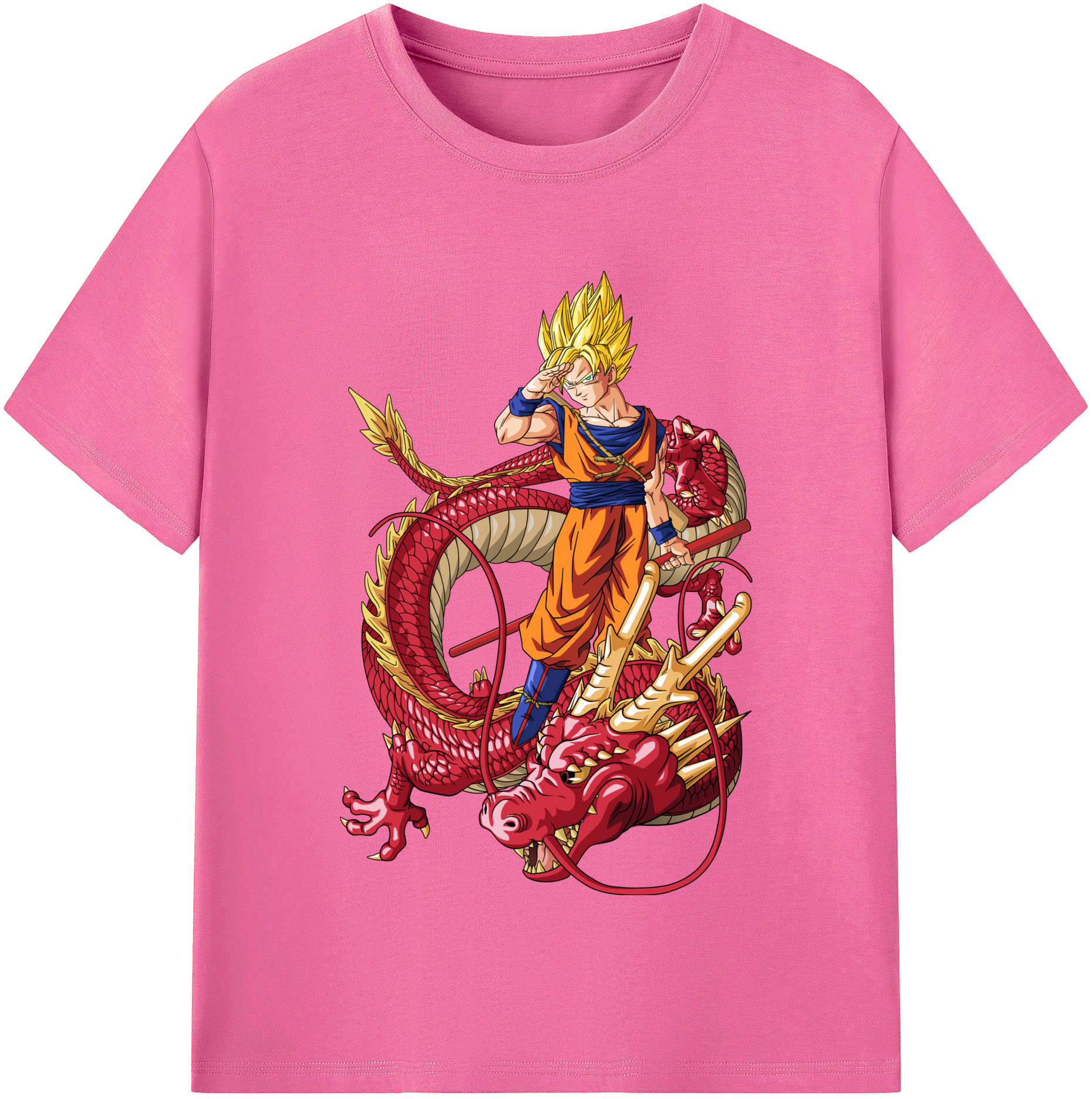 （画像用） ドラゴンボール 孫悟空（そん ごくう）Son Goku カカロット DRAGON BALL Kakarotto レディースカジュアルプリントTシャツ（綿100％）
